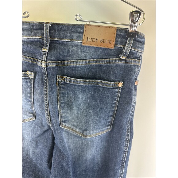 Judy Blue Mid Rise Tummy Control Wide Leg Crop Jeans Denim Stretch Womens 28 / 7 - Picture 7 of 14